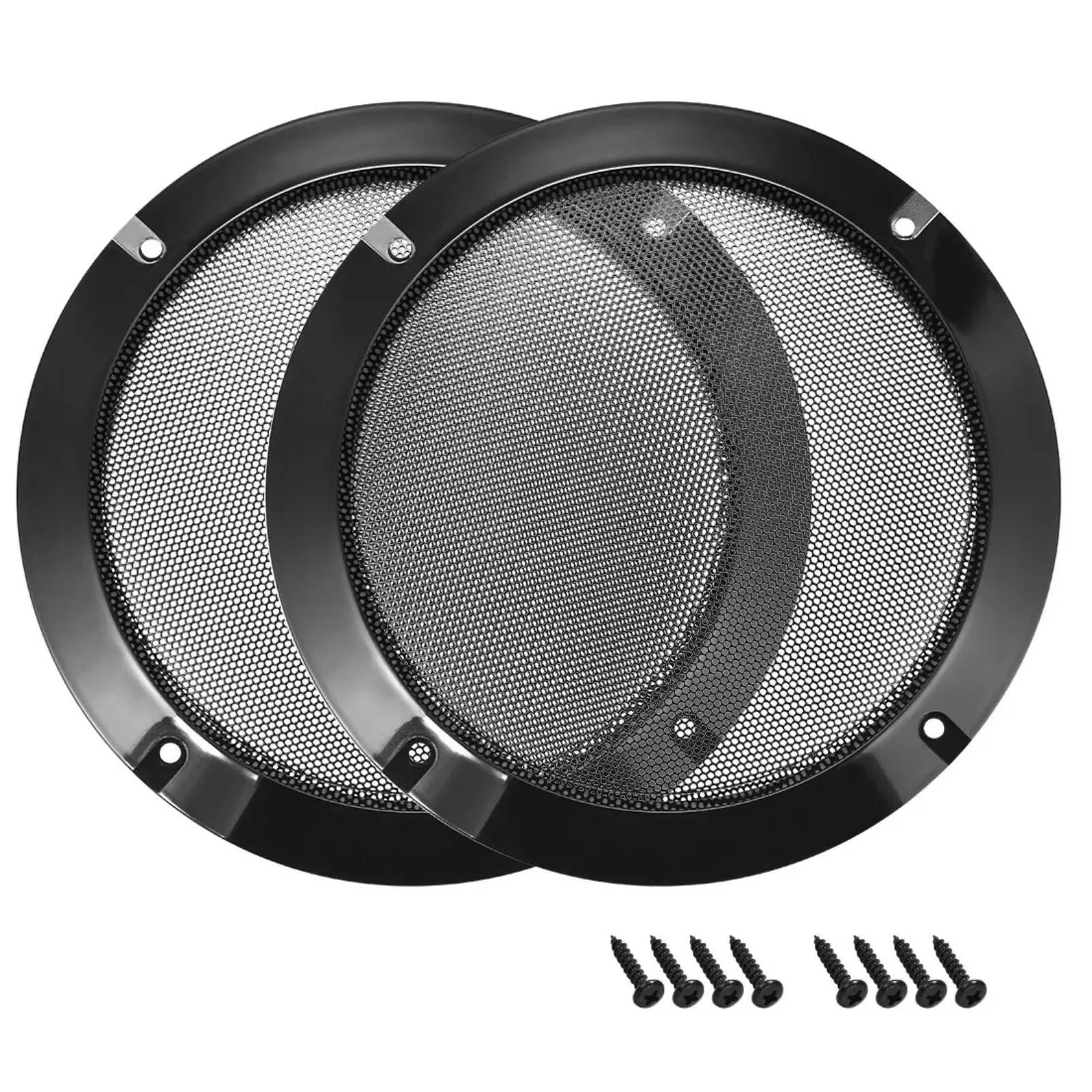 Car Subwoofer Grill Protector - 2 pezzi, griglie nere per altoparlanti