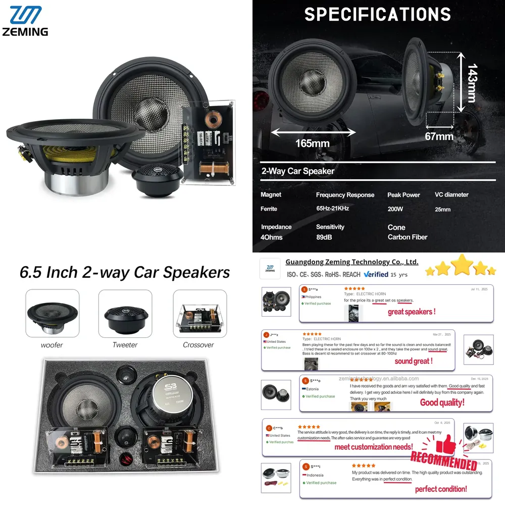 Car Audio Component Speaker 6.5 - Nuovo Arrivo Zeming Audio Miglior Sistema