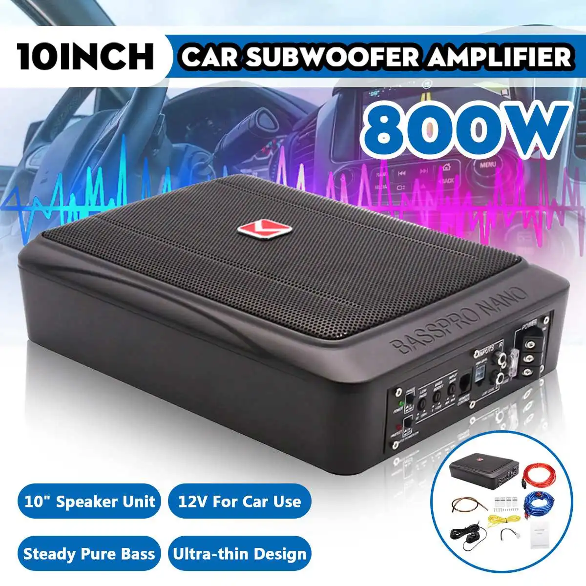 800W/600W 8/10 pollici 12V alt - Under Seat Subwoofer Slim 8 Inch recensione e prezzo