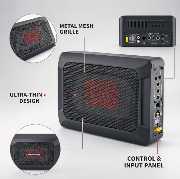 NBF618S Subwoofer Attivo Sotto - Under Seat Subwoofer Slim 8 Inch recensione e prezzo