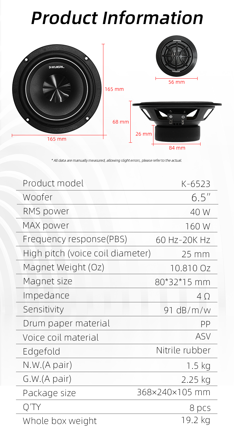 Altoparlante Componente per Au - Car Audio Component Speaker 6.5 recensione e prezzo